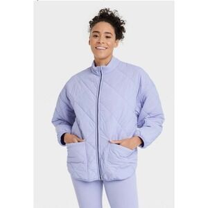 All in Motion Lilac Quilted Zip Up Jacket XS Lightweight Puffer Coat